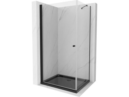 MEXEN/S - Pretoria sprchový kout 80x90, transparent, černá + sprchová vanička včetně sifonu 852-080-090-70-00-4070B