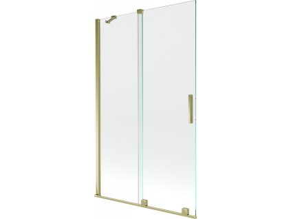 MEXEN/S - Velar Dvoukřídlá posuvná vanová zástěna 110 x 150 cm, transparent, zlatá 896-110-000-01-50