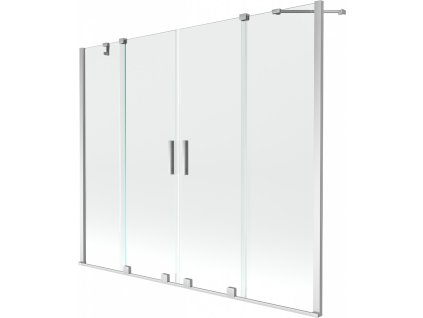 MEXEN/S - Velar Duo Dvoukřídlá posuvná vanová zástěna 170 x 150 cm, transparent, chrom 896-170-000-02-01
