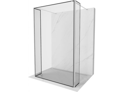 MEXEN/S - Kioto Sprchová zástěna WALK-IN volněstojící 110 x 30 x 30 cm, černý vzor, chrom 800-110-030-222-01-70-030