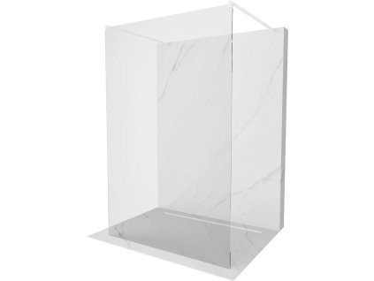 MEXEN/S - Kioto Sprchová zástěna WALK-IN volněstojící 115 x 200, transparent 8 mm, bílá 800-115-002-20-00
