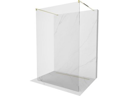 MEXEN/S - Kioto Sprchová zástěna WALK-IN volněstojící 115 x 200, transparent 8 mm, zlatá 800-115-002-50-00