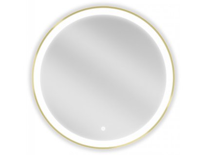 MEXEN - Esso zrcadlo s osvětlením 70 cm, LED 6000K zlatý rám 9825-070-070-611-50