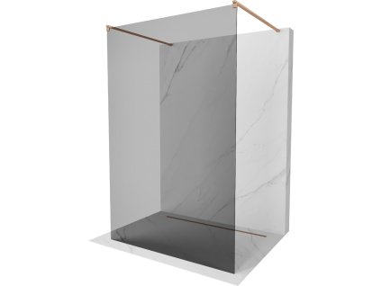 MEXEN/S - Kioto samostatně stojící sprchová zástěna 100 x 200, grafit 8 mm, měď kartáčovaná 800-100-002-65-40