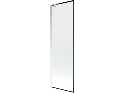 MEXEN/S - Next L vanová zástěna FIX 60 x 150 cm, černá vzor, chrom 895-060-000-03-70-01