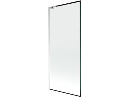 MEXEN/S - Next L vanová zástěna FIX 80 x 150, černá vzor, chrom 895-080-000-03-70-01