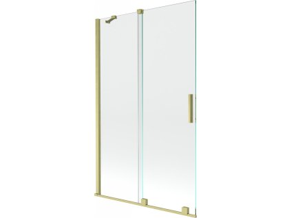 MEXEN/S - Velar Dvoukřídlá posuvná vanová zástěna 110 x 150 cm, transparent, zlatá kartáčovaná 896-110-000-01-55