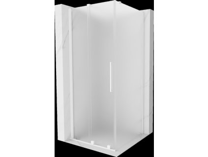 MEXEN/S - Velar sprchový kout, posuvné dveře 90 x 90 cm, dekor, bílá 871-090-090-31-20