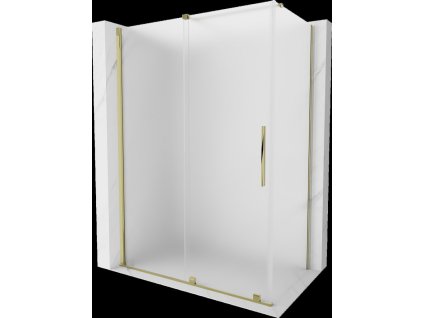 MEXEN/S - Velar sprchový kout, posuvné dveře 130 x 75 cm, dekor, zlato 871-130-075-31-50