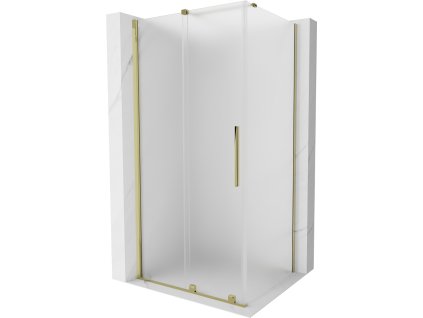 MEXEN/S - Velar sprchový kout, posuvné dveře 150 x 100 cm, dekor, zlato 871-150-100-31-50