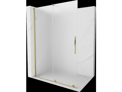 MEXEN/S - Velar Sprchová zástěna posuvná Walk-in 150 x 200 cm, dekor 8 mm, zlato 871-150-000-33-50