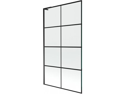 MEXEN/S - Next L vanová zástěna FIX 100 x 150 cm, černá vzor, černá 895-100-000-03-77-70