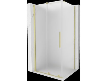 MEXEN/S - Velar sprchový kout, posuvné dveře 140 x 90 cm, dekor, zlato kartáčovaná 871-140-090-31-55