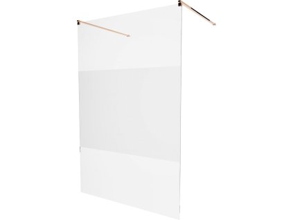 MEXEN/S - KIOTO samostatně stojící sprchová zástěna 100 x 200, transparent/matné sklo 8 mm, růžové zlato 800-100-002-60-35