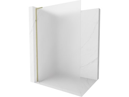 MEXEN/S - Kioto L Sprchová zástěna WALK-IN 100 x 200, dekor, zlatá 800-100-103-50-30