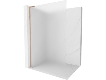 MEXEN/S - Kioto L Sprchová zástěna WALK-IN 100 x 200, dekor, měď kartáčovaná 800-100-103-65-30