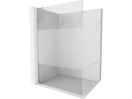 MEXEN/S - Kioto L Sprchová zástěna WALK-IN 120 x 200, transparent/dekor, nikl kartáčovaná 800-120-103-97-35