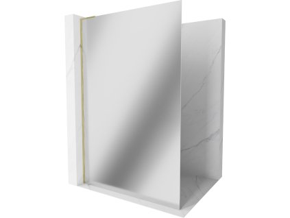 MEXEN/S - Kioto L Sprchová zástěna WALK-IN 120 x 200, zrcadlové, zlato 800-120-103-50-50