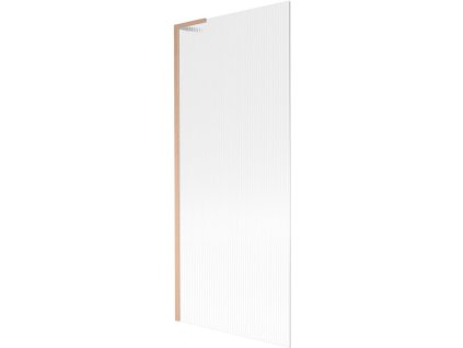 MEXEN/S - Next L vanová zástěna FIX 80 x 150, proužky, měď kartáčovaná 895-080-000-03-09-65