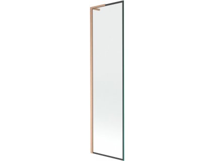 MEXEN/S - Next L vanová zástěna FIX 50 x 150 cm, černá vzor,  měď kartáčovaná 895-050-000-03-70-65