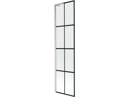 MEXEN/S - Next L vanová zástěna FIX 50 x 150 cm, černá vzor, nikl kartáčovaná 895-050-000-03-77-97
