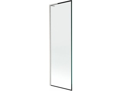 MEXEN/S - Next L vanová zástěna FIX 60 x 150 cm, černá vzor, nikl kartáčovaná 895-060-000-03-70-97