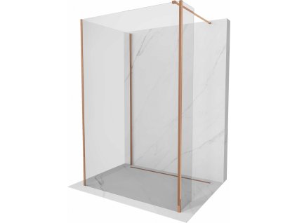 MEXEN/S - Kioto Sprchová zástěna WALK-IN 90 x 85 x 40 cm, transparent, růžové zlato 800-090-085-221-60-00-040