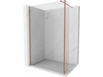 MEXEN/S - Kioto Sprchová zástěna WALK-IN 90 x 40 cm, transparent, růžové zlato 800-090-212-60-00-040
