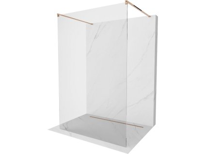 MEXEN/S - Kioto Sprchová zástěna WALK-IN volněstojící 115 x 200, transparent 8 mm, růžové zlato 800-115-002-60-00