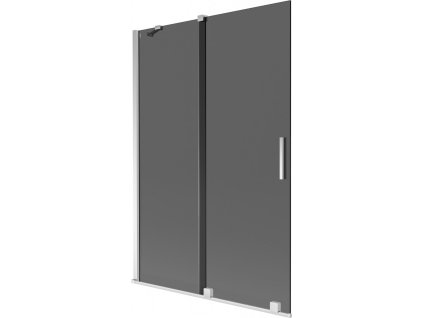 MEXEN/S - Velar dvoukřídlá posuvná vanová zástěna 120 x 150 cm, grafit, chrom 896-120-000-41-01
