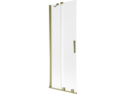 MEXEN/S - Velar dvoukřídlá posuvná vanová zástěna 70 x 150 cm, dekor, zlatá 896-070-000-31-50