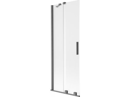 MEXEN/S - Velar dvoukřídlá posuvná vanová zástěna 70 x 150 cm, dekor, grafit kartáčovaná 896-070-000-31-66