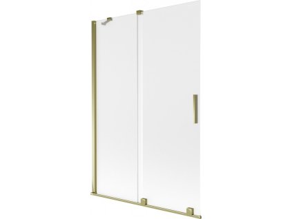 MEXEN/S - Velar dvoukřídlá posuvná vanová zástěna 120 x 150 cm, dekor, zlatá 896-120-000-31-50