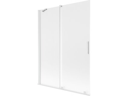 MEXEN/S - Velar dvoukřídlá posuvná vanová zástěna 130 x 150 cm, dekor, bílá 896-130-000-31-20