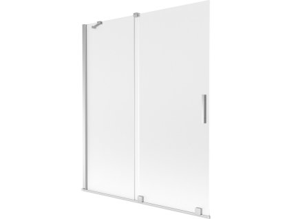 MEXEN/S - Velar dvoukřídlá posuvná vanová zástěna 140 x 150 cm, dekor, chrom 896-140-000-31-01