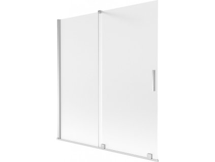 MEXEN/S - Velar dvoukřídlá posuvná vanová zástěna 150 x 150 cm, dekor, chrom 896-150-000-31-01