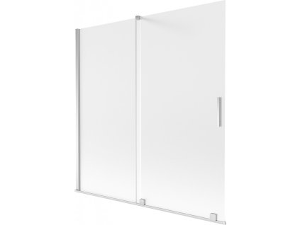MEXEN/S - Velar dvoukřídlá posuvná vanová zástěna 160 x 150 cm, dekor, chrom 896-160-000-31-01