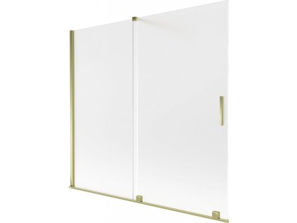 MEXEN/S - Velar dvoukřídlá posuvná vanová zástěna 170 x 150 cm, dekor, zlatá 896-170-000-31-50