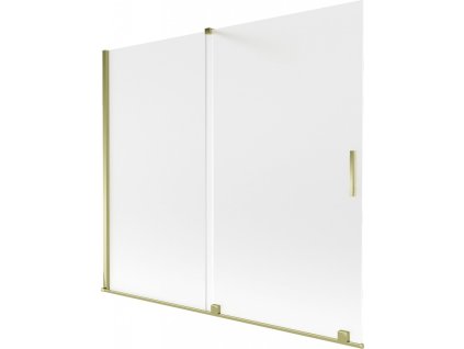MEXEN/S - Velar dvoukřídlá posuvná vanová zástěna 180 x 150 cm, dekor, zlatá 896-180-000-31-50