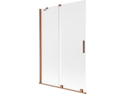 MEXEN/S - Velar dvoukřídlá posuvná vanová zástěna 120 x 150 cm, dekor, měď kartáčovaná 896-120-000-31-65