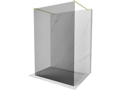 MEXEN/S - Kioto samostatně stojící sprchová zástěna 100 x 200, grafit 8 mm, zlatá kartáčovaná 800-100-002-55-40