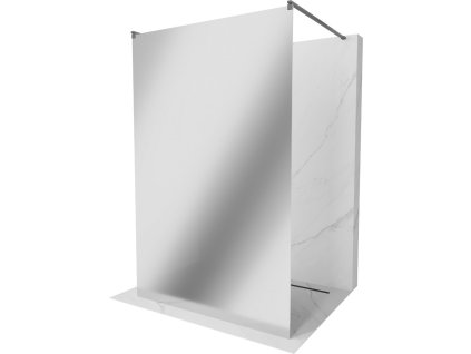 MEXEN/S - Kioto samostatně stojící sprchová zástěna 100 x 200, zrcadlové sklo 8 mm, grafit kartáčovaná 800-100-002-66-50