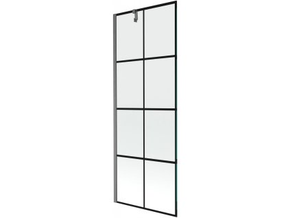 MEXEN/S - Next vanová zástěna FIX 70 x 150 cm, černá vzor, grafit kartáčovaná 895-070-000-00-77-66