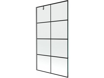 MEXEN/S - Next vanová zástěna FIX 100 x 150 cm, černá vzor, grafit kartáčovaná 895-100-000-00-77-66