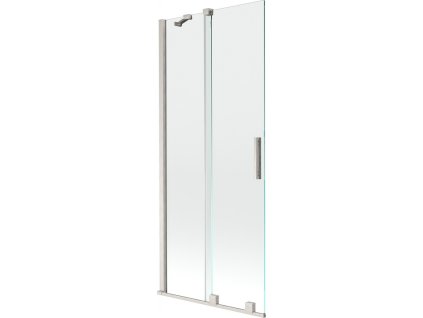 MEXEN/S - Velar dvoukřídlá posuvná vanová zástěna 85 x 150 cm, transparent, nikl kartáčovaný 896-085-000-01-97