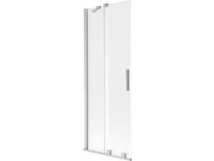 MEXEN/S - Velar dvoukřídlá posuvná vanová zástěna 75 x 150 cm, dekor, nikl kartáčovaný 896-075-000-31-97
