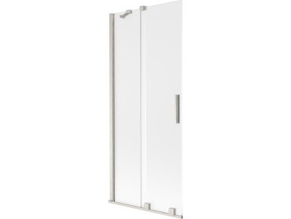 MEXEN/S - Velar dvoukřídlá posuvná vanová zástěna 80 x 150 cm, dekor, nikl kartáčovaný 896-080-000-31-97