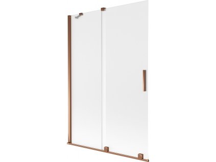 MEXEN/S - Velar dvoukřídlá posuvná vanová zástěna 120 x 150 cm, dekor, růžové zlato 896-120-000-31-60
