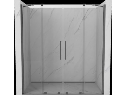 MEXEN/S - Velar Duo posuvné sprchové dveře 170 cm, transparent, grafit metal 871-170-000-02-95