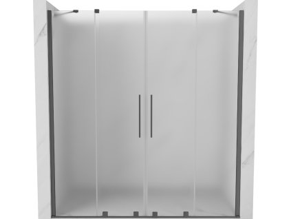 MEXEN/S - Velar Duo posuvné sprchové dveře 180 cm, dekor, grafit metal 871-180-000-32-95